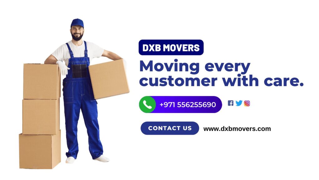 "Professional premium movers and packers at work in Dubai Marina, efficiently handling and packing belongings for a stress-free relocation."